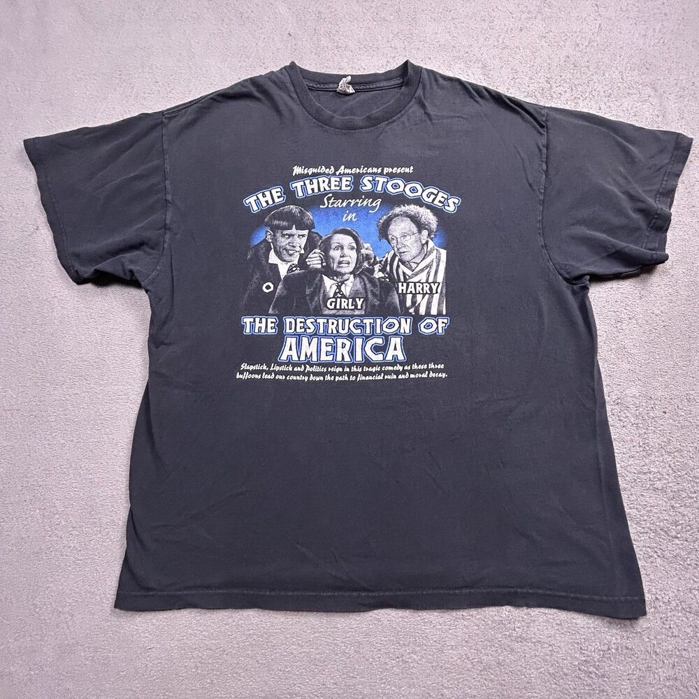 Delta T-Shirt Mens XL Three Stooges Obama Political Parody Vintage
